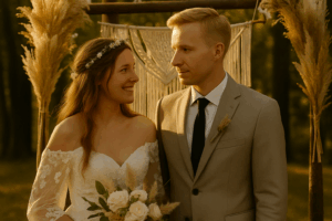 Hochezeitsfilm einer Bohohochzeit bei Sonnenuntergang